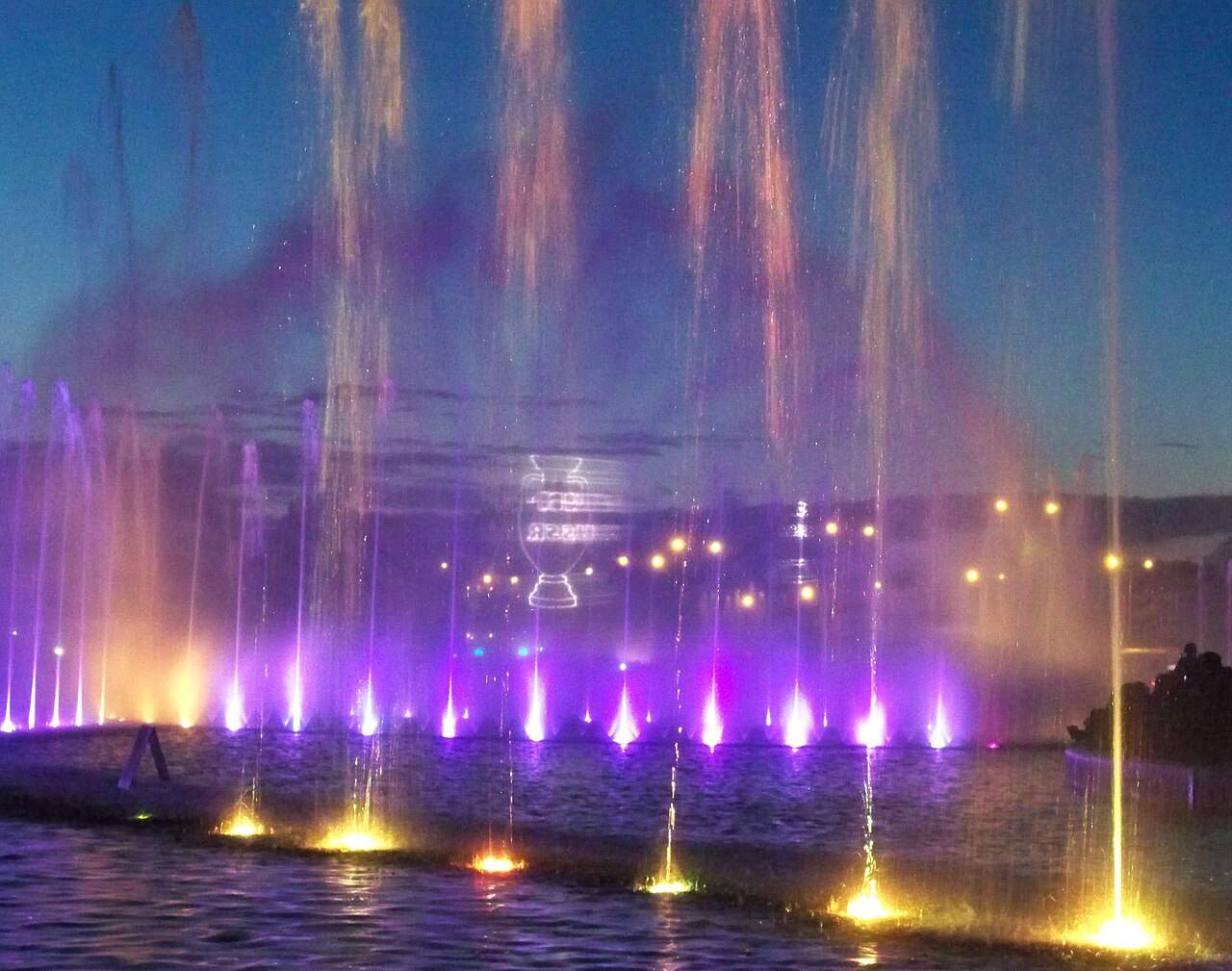 Fountains of the Multimedia Fountain Park in Warsaw