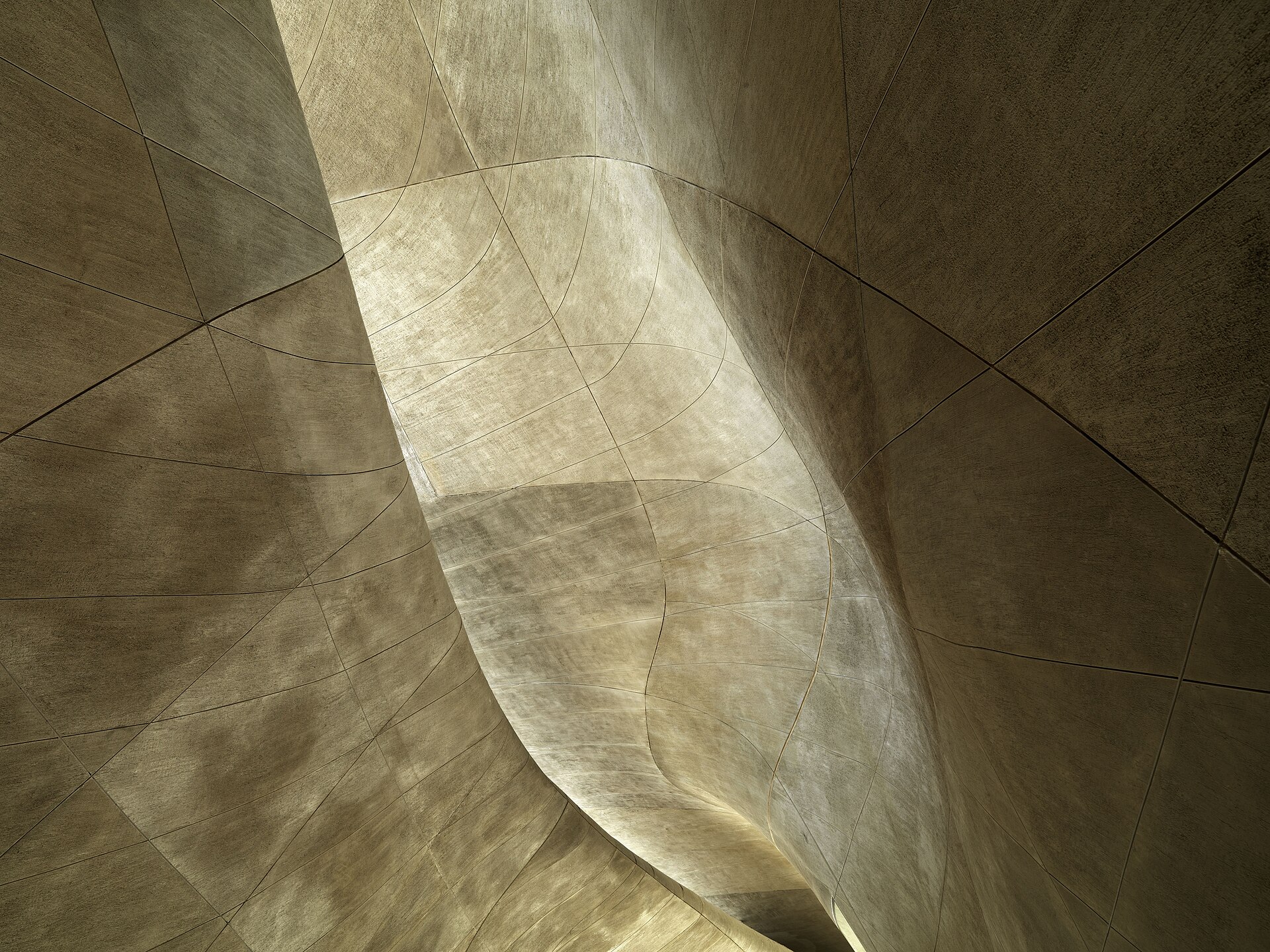 The glass facade of the POLIN Museum of the History of Polish Jews