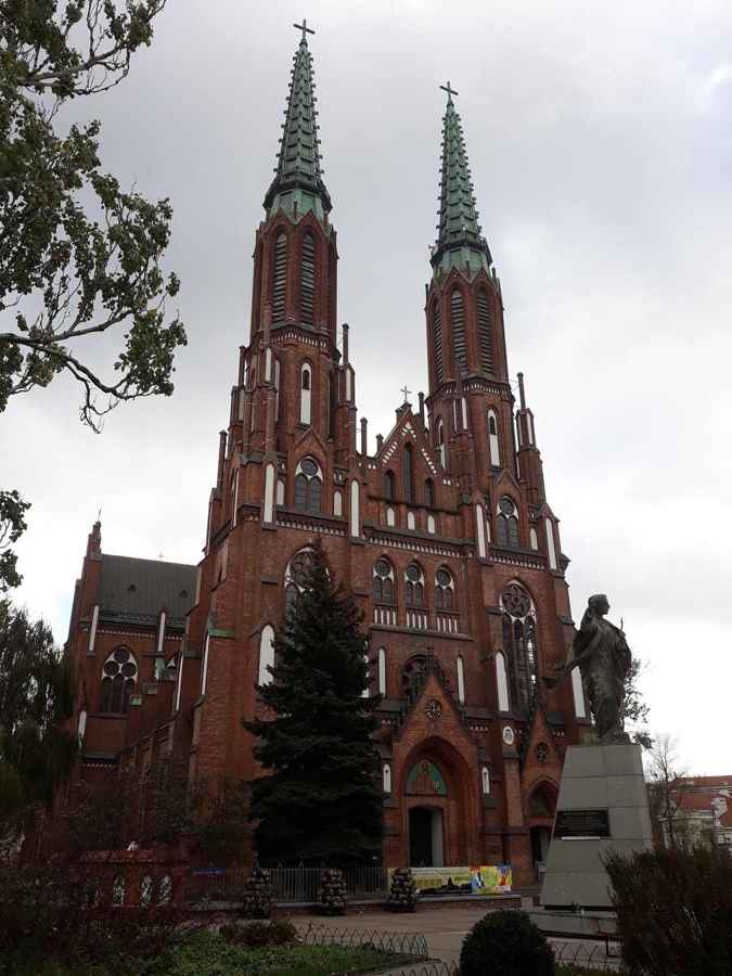 The twin-towered neo-Gothic cathedral of St Florian in Warsaw Praga
