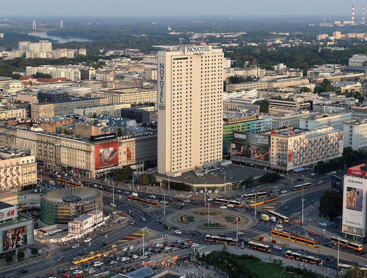 The view from the Palace of Culture and Science terrace over Warsaw