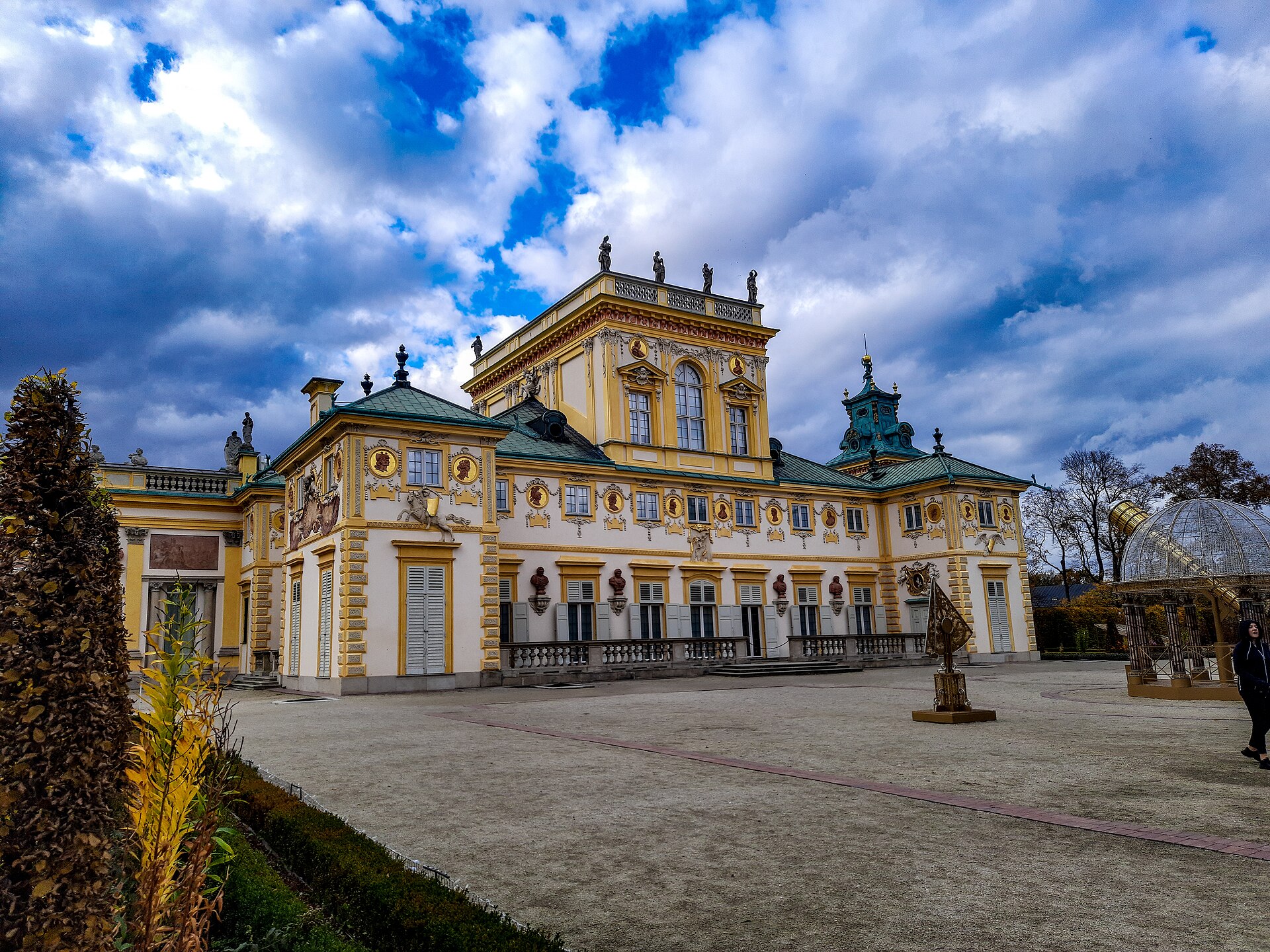 The baroque facade of Wilanów Palace in Warsaw