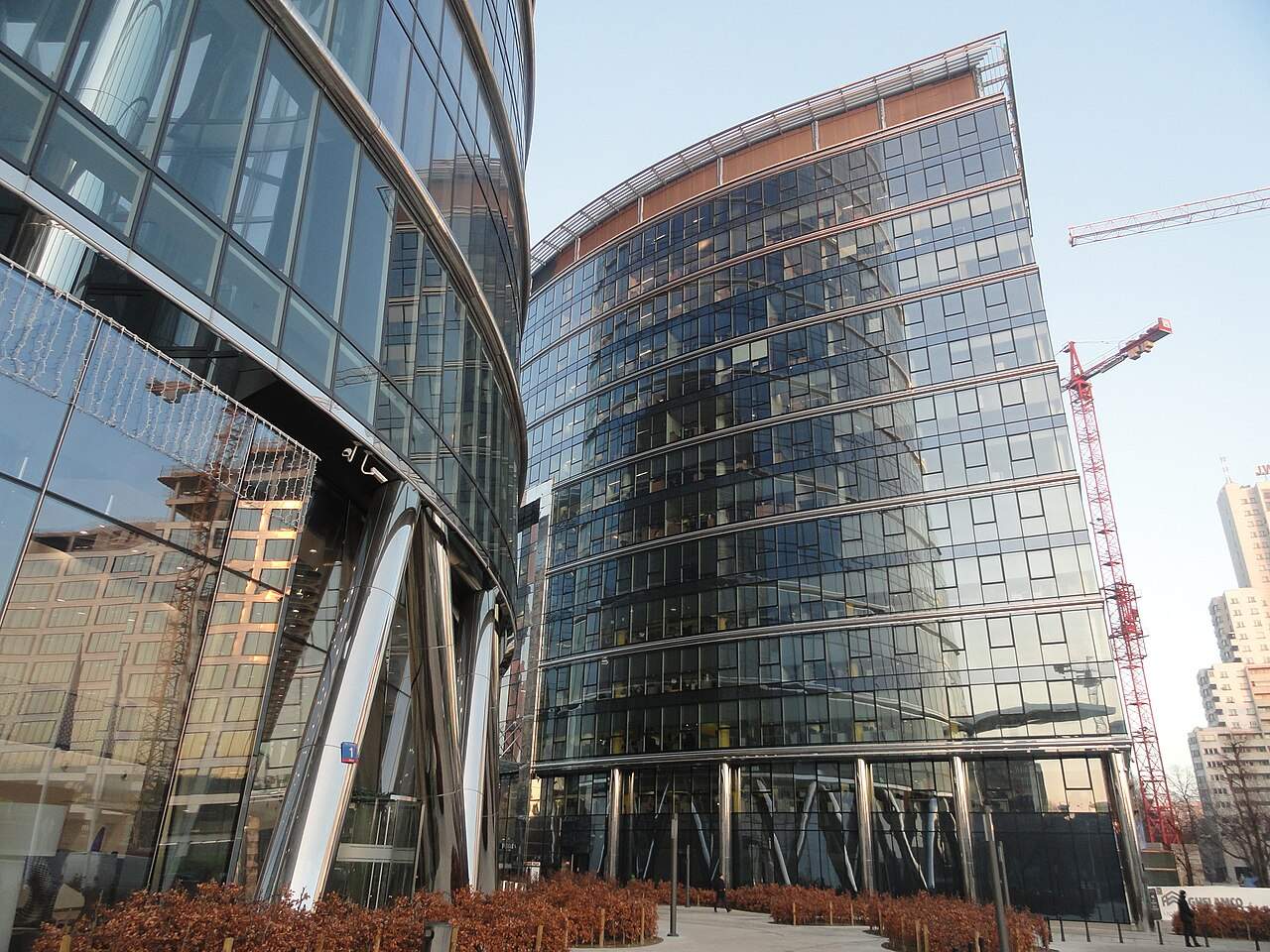 Warsaw Spire office towers in the Wola district of Warsaw