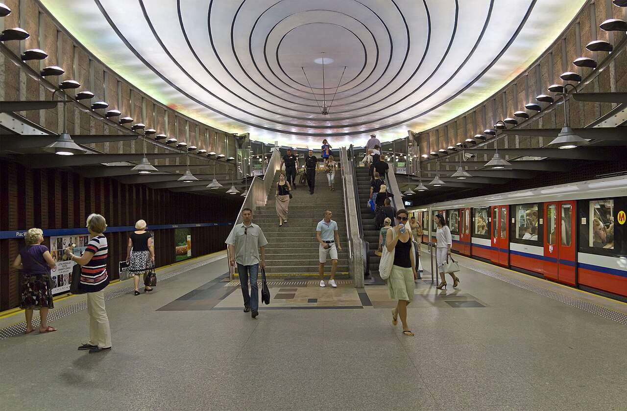 Interior of Plac Wilsona metro station in Warsaw
